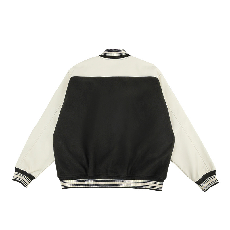 Black and white baseball jacket 2