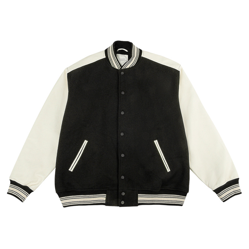 Black and white baseball jacket 2