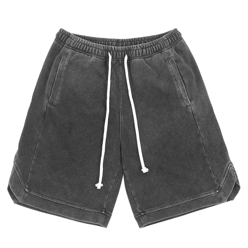 Casual sports suit pure cotton washed distressed T-shirt shorts 9