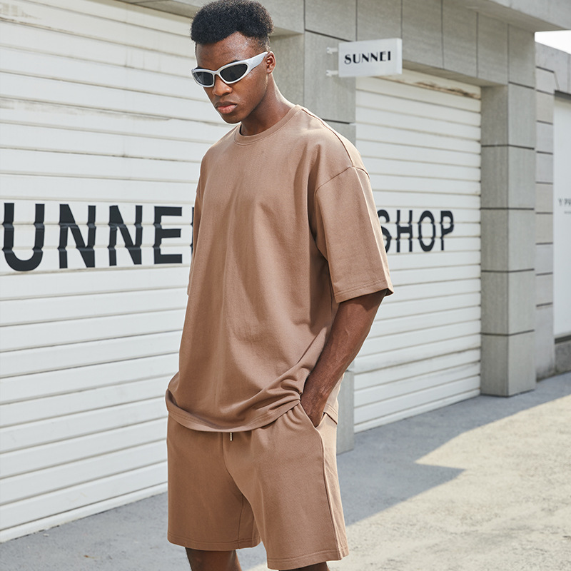 Cotton short-sleeved T-shirt set casual 2-piece set 5 01