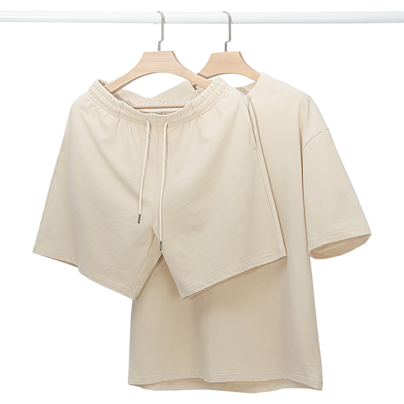 Cotton short-sleeved T-shirt set casual 2-piece set 5 02