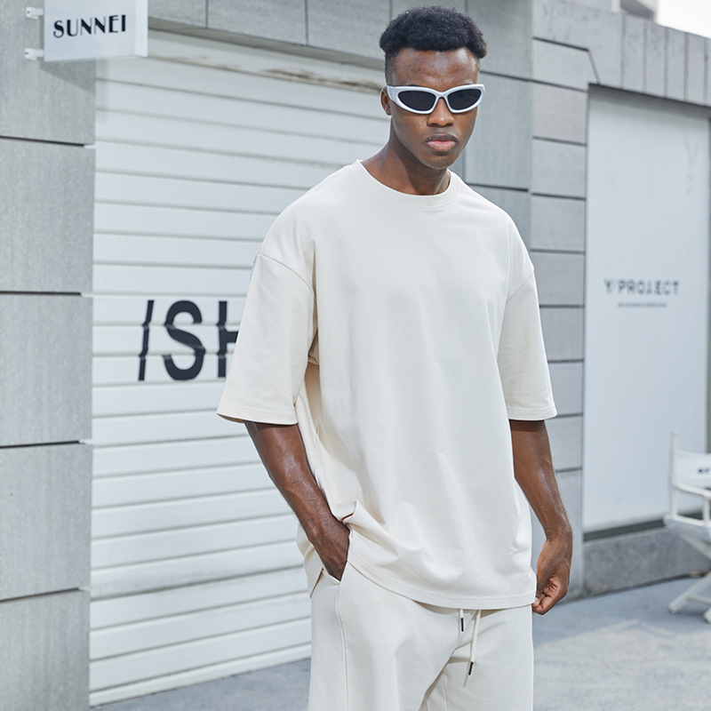 Cotton short-sleeved T-shirt set casual 2-piece set 5