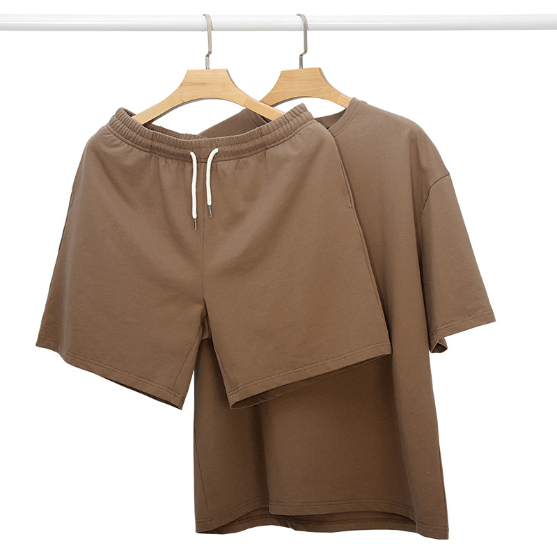 Cotton short-sleeved T-shirt set casual 2-piece set 5