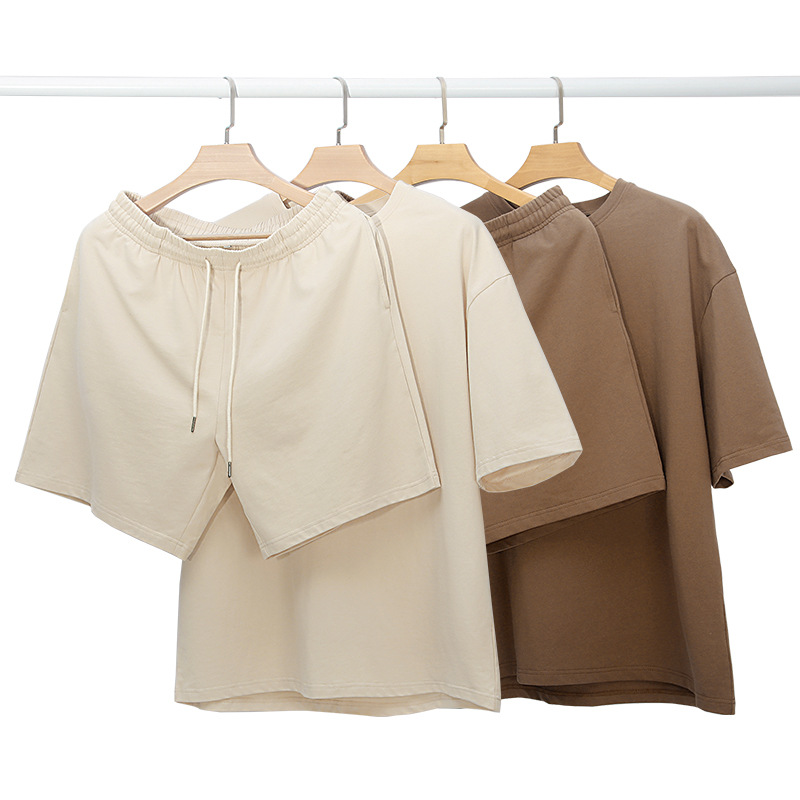Cotton short-sleeved T-shirt set casual 2-piece set 5