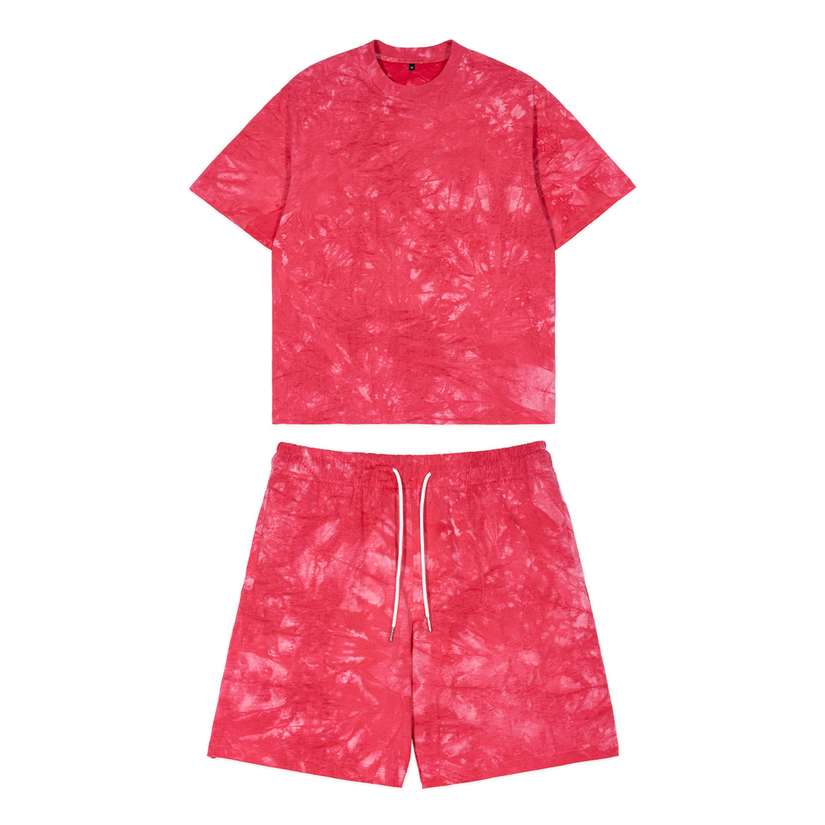 Loose cotton tie-dye suit short-sleeved shorts casual 8