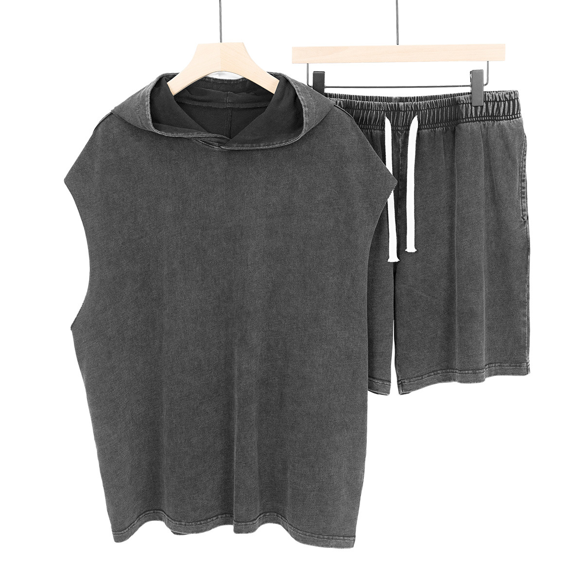 Sleeveless sweatshirt shorts suit washed vintage 7 01