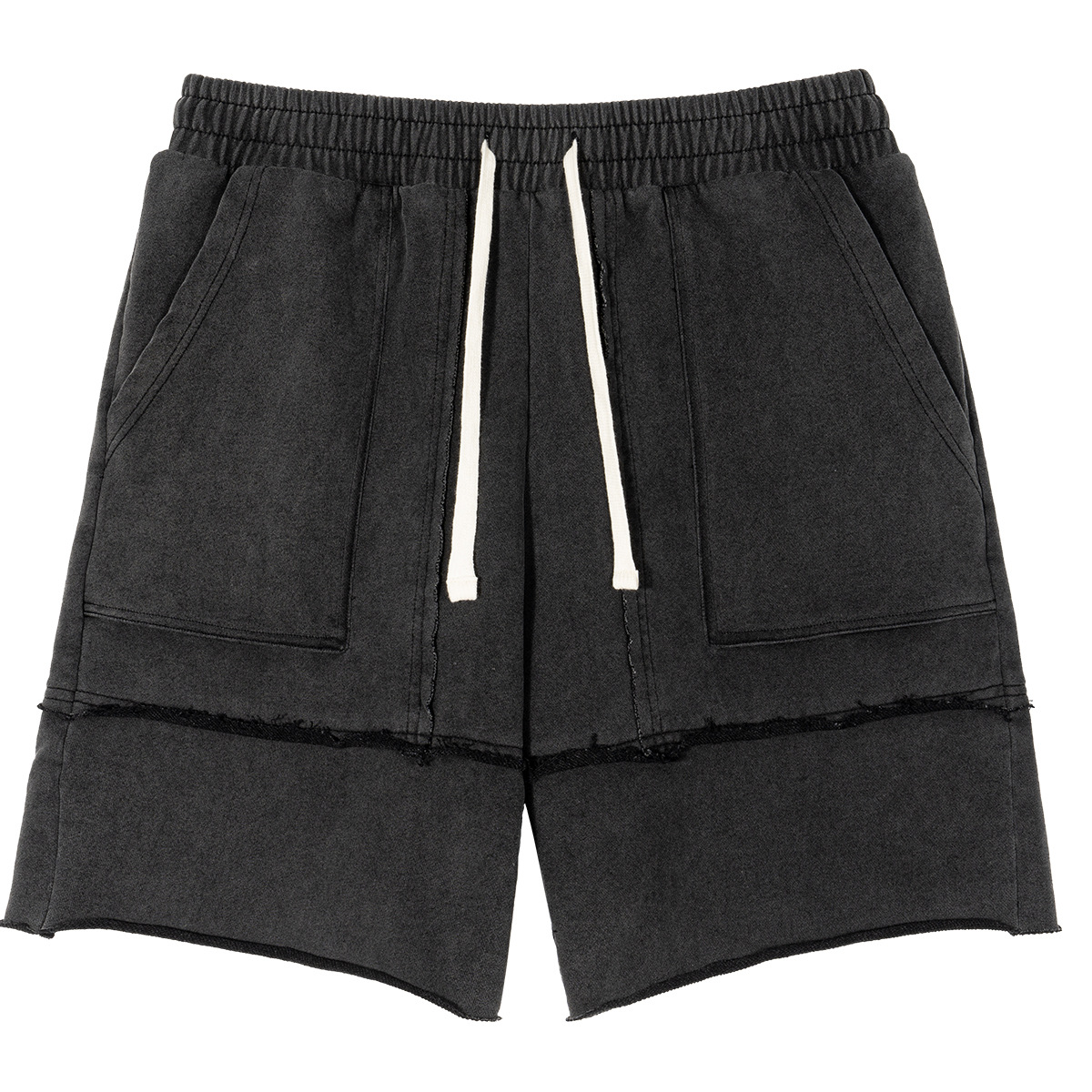 Casual shorts vintage washed split raw hem shorts 15 02