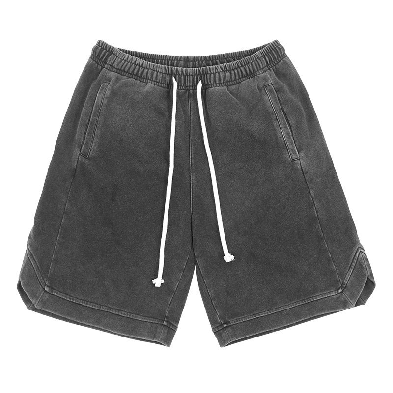 Washed cotton shorts casual retro 14