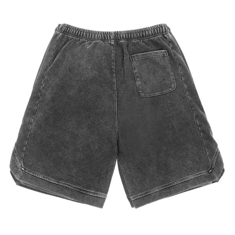 Washed cotton shorts casual retro 14