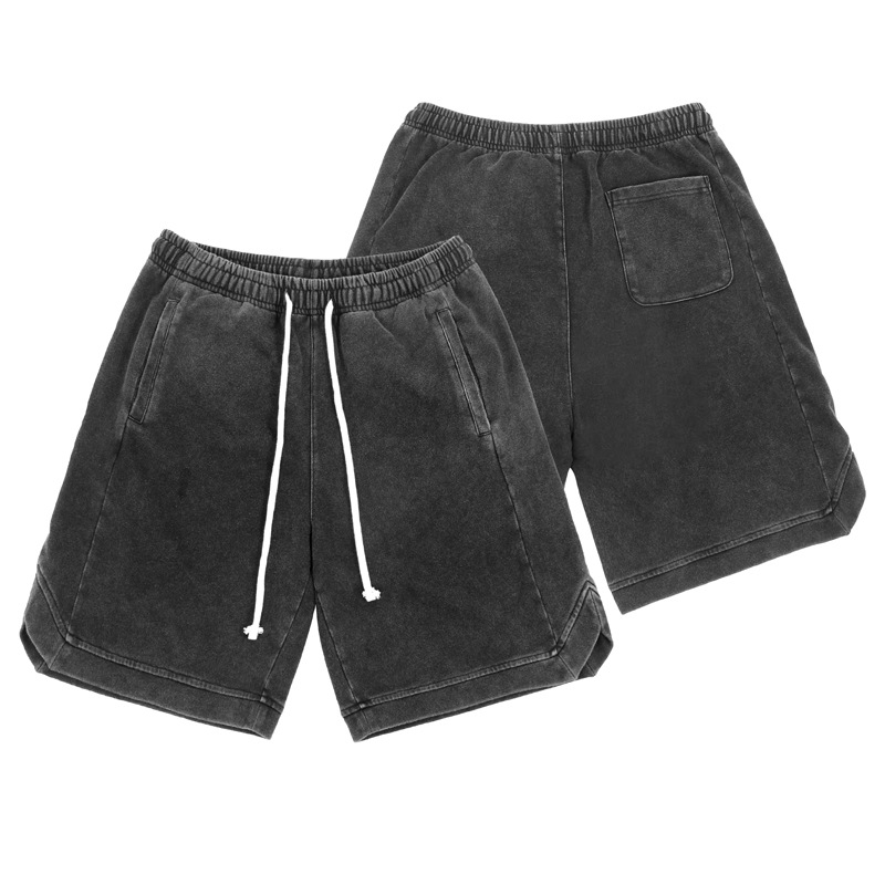 Washed cotton shorts casual retro 14