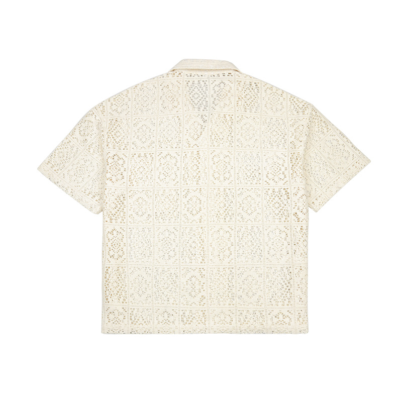 Casual loose hollow knit shirt short sleeves 32