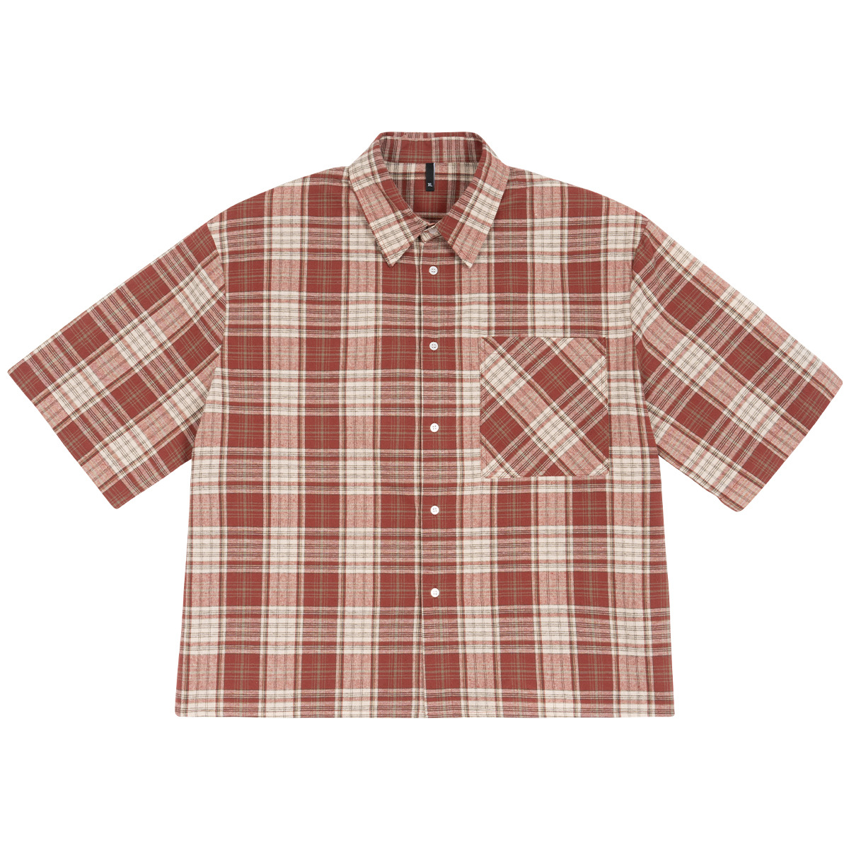 Casual square short checkered T-shirt shirt 24