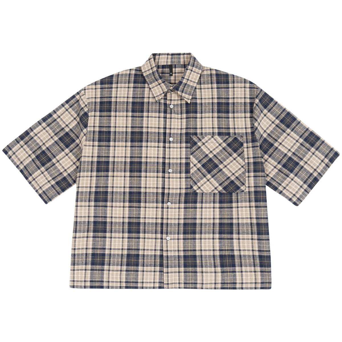 Casual square short checkered T-shirt shirt 24