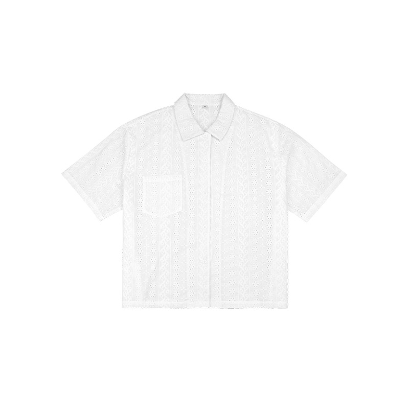 Hollow embroidery shirt casual short shirt 29 01