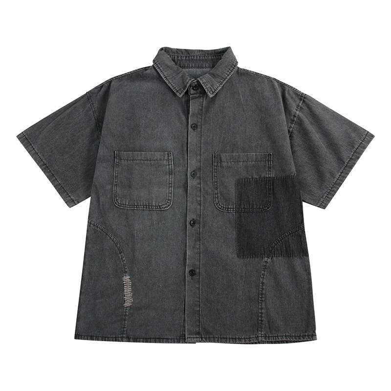 Washed Vintage Short Sleeve T-Shirt Shirt with Pockets 21