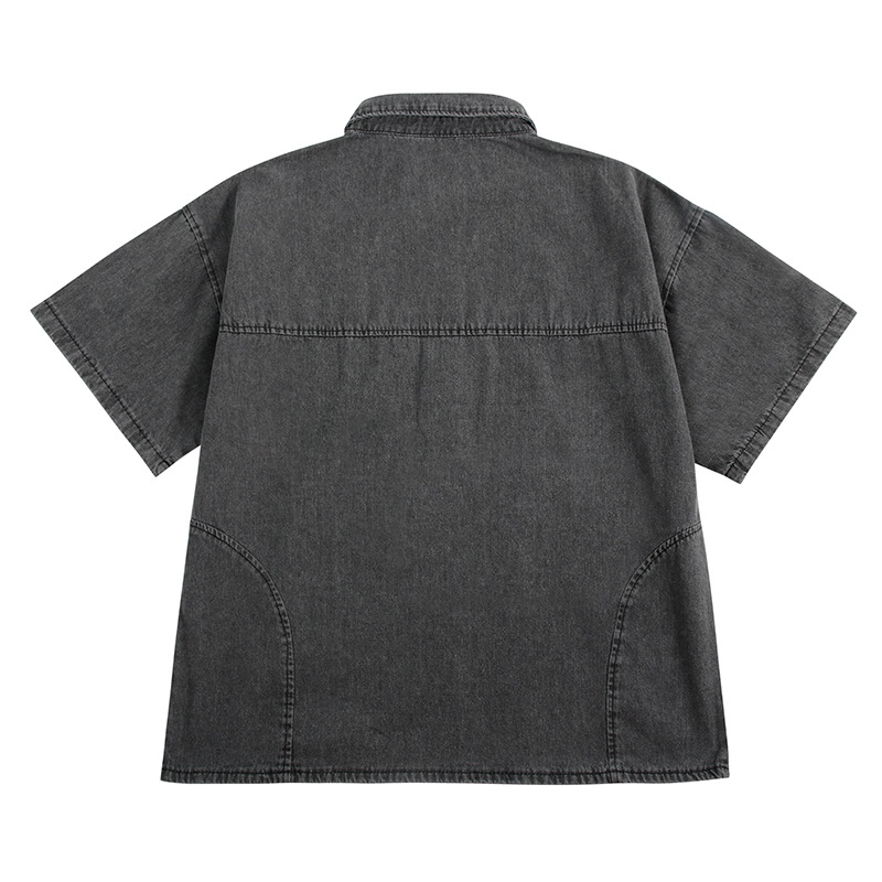 Washed Vintage Short Sleeve T-Shirt Shirt with Pockets 21