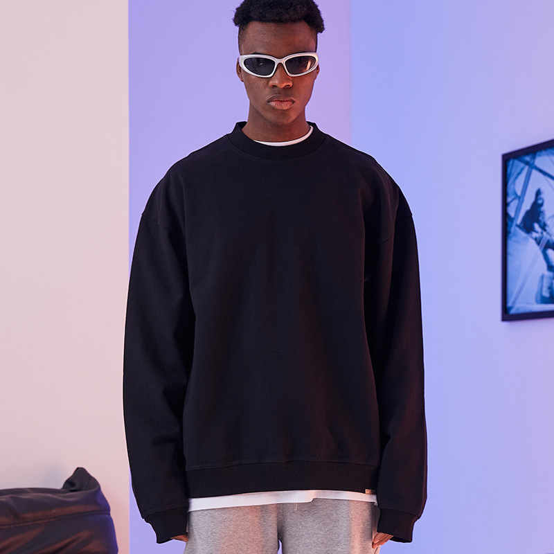 Men's and women's casual round neck sweatshirts long sleeves pure cotton 39 01