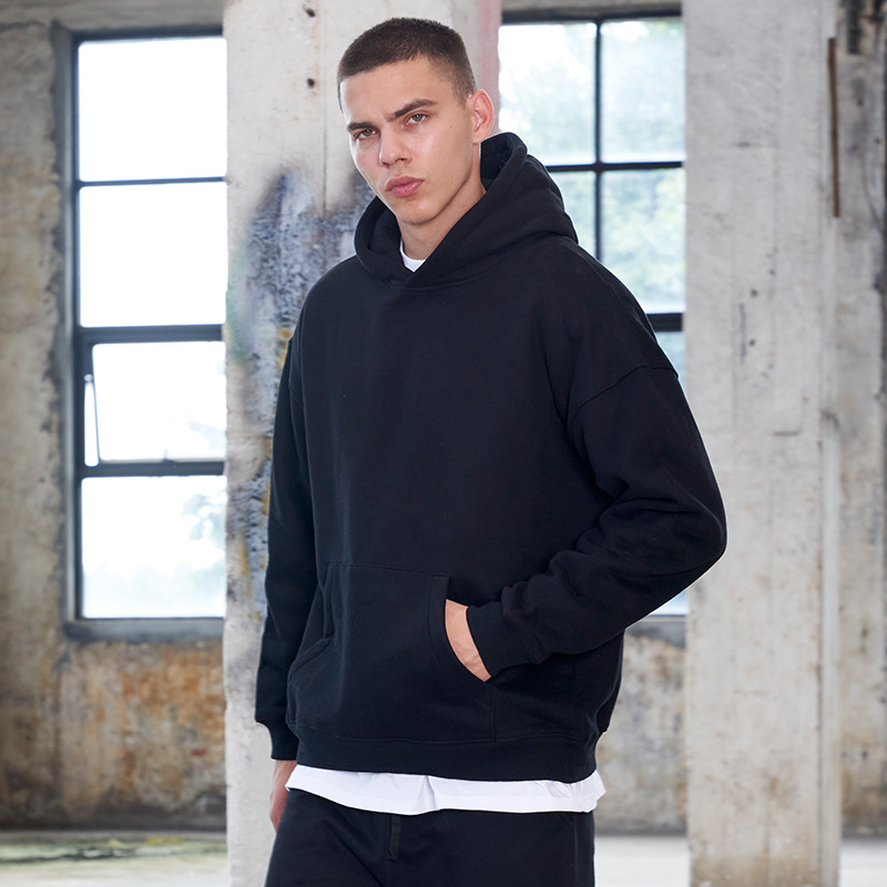 Men's black hooded fleece sweatshirt 40