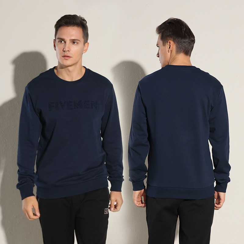 Round neck terry sweatshirt with letter embroidery 38 01