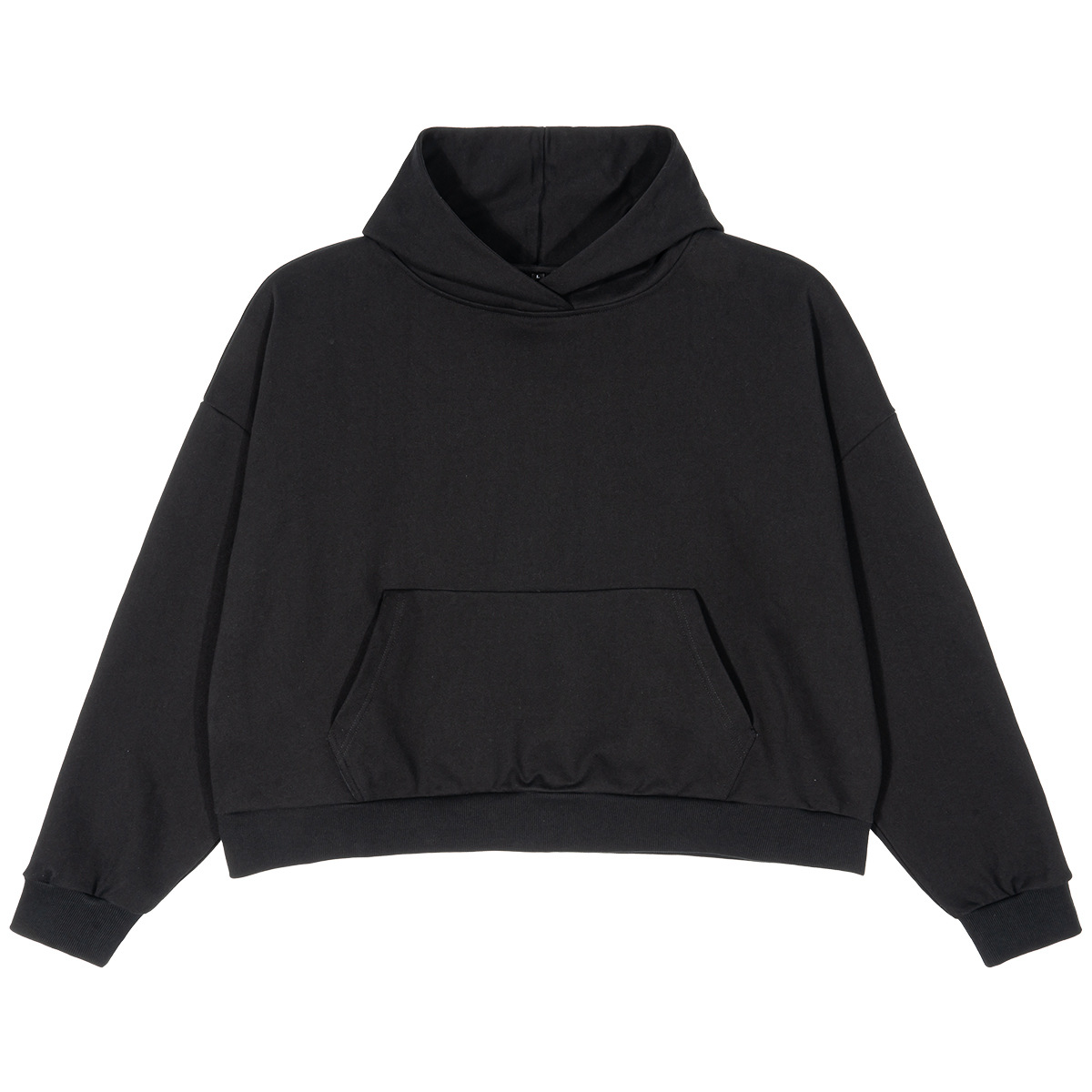 Simple solid color loose drop shoulder short sweatshirt 45 01