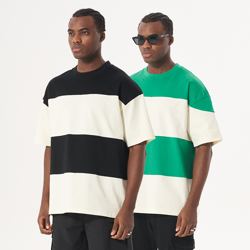 Striped Colorblock Casual Short Sleeve T-Shirt 52