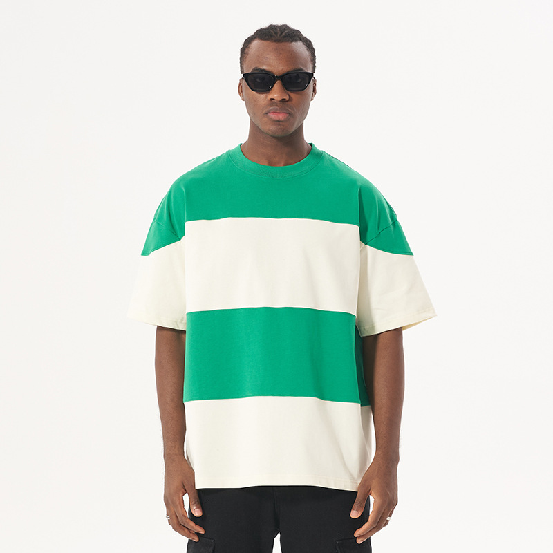 Striped Colorblock Casual Short Sleeve T-Shirt 52