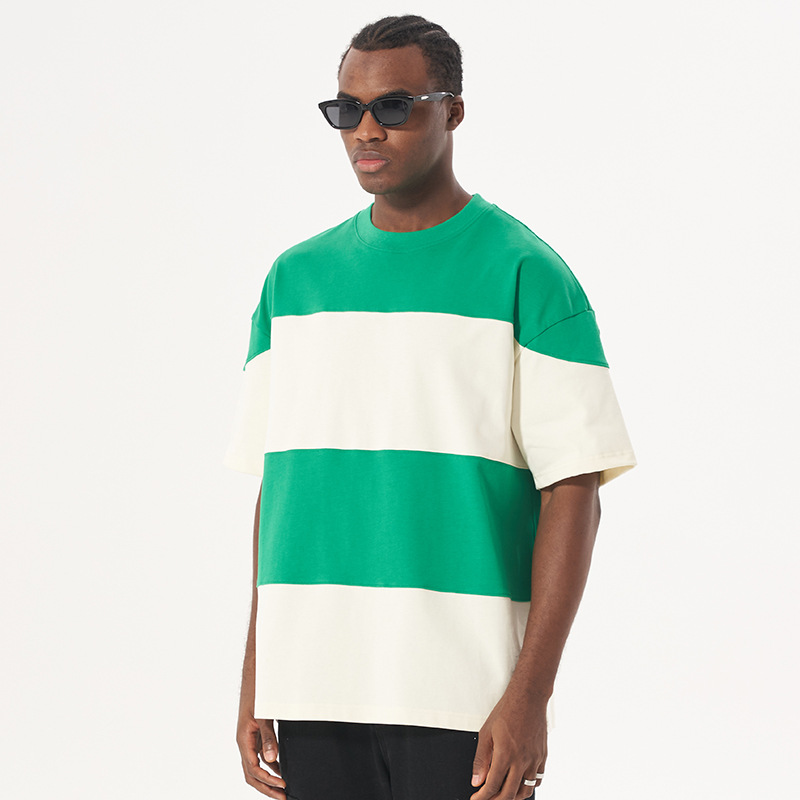 Striped Colorblock Casual Short Sleeve T-Shirt 52