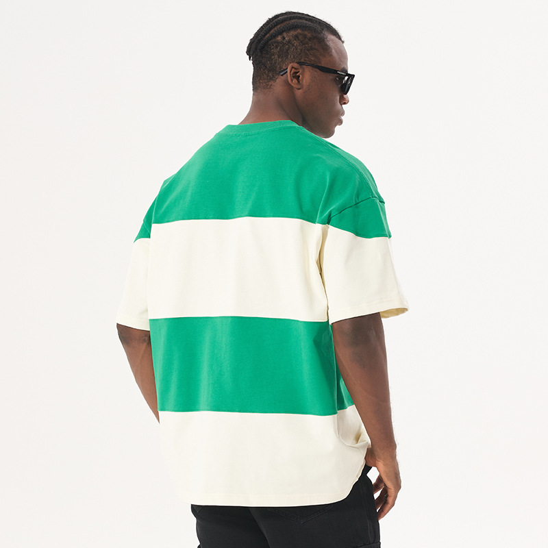 Striped Colorblock Casual Short Sleeve T-Shirt 52