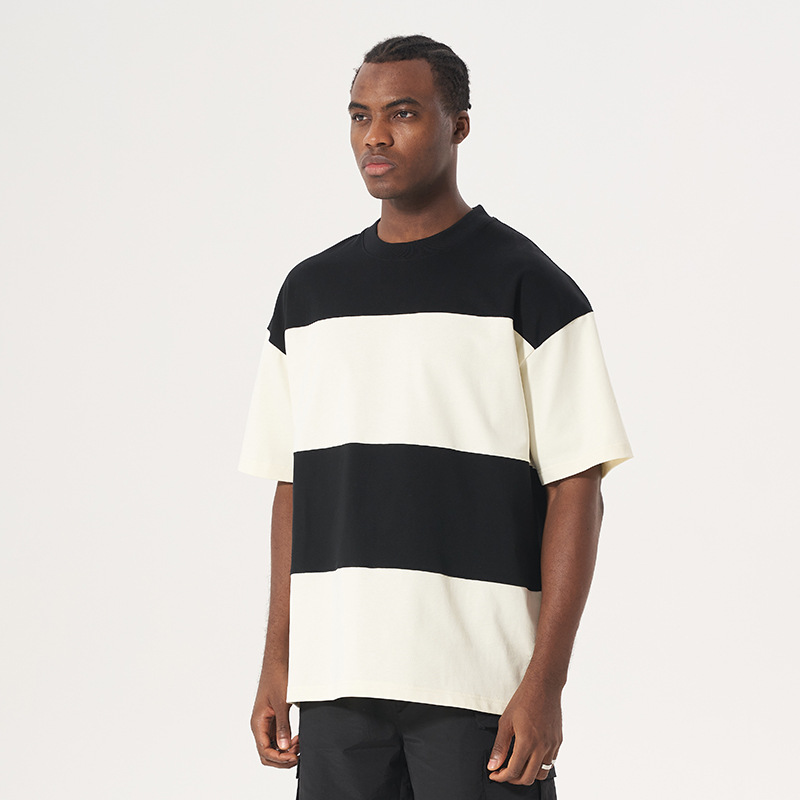 Striped Colorblock Casual Short Sleeve T-Shirt 52