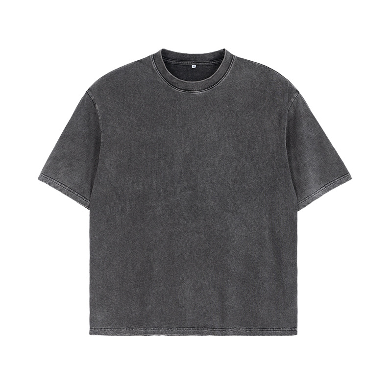 Linen Cotton T-shirt Hip-Hop Retro Loose Round Neck Short Sleeve 55 02