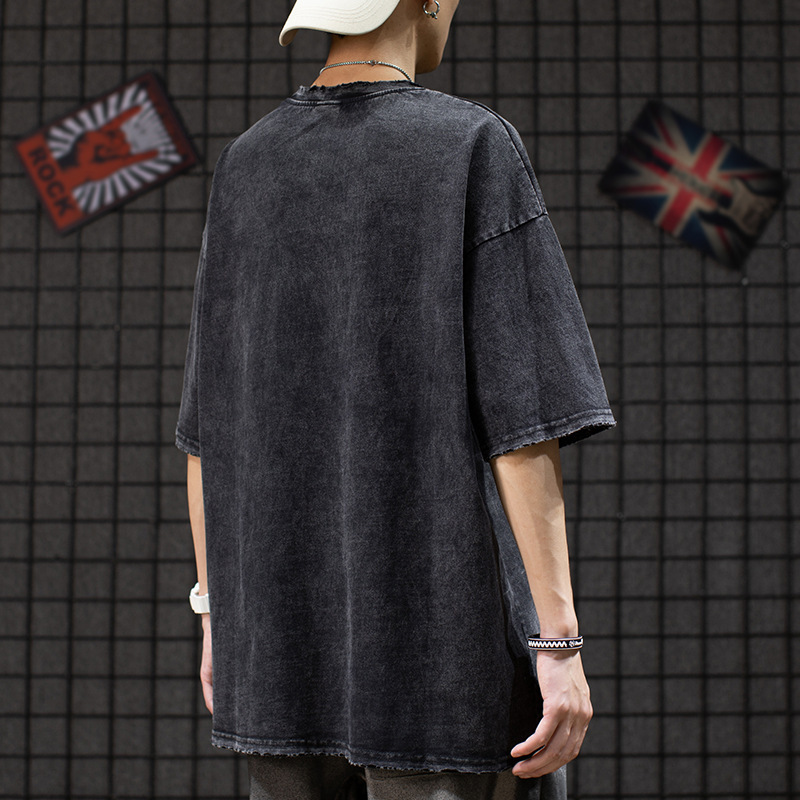 Retro high street fashion brand printed short-sleeved men 53