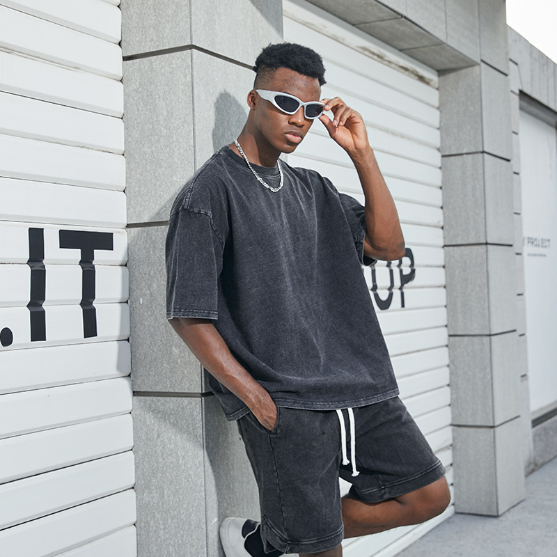 Retro high street fashion brand printed short-sleeved men 53
